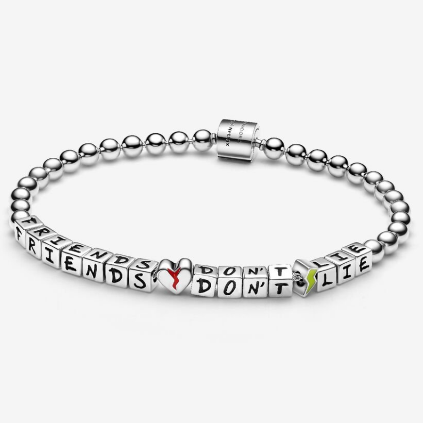 925 Sterling Silver Friends Don't Lie Bracelet Beads Chain Bracelet Jewelry Gift For Women