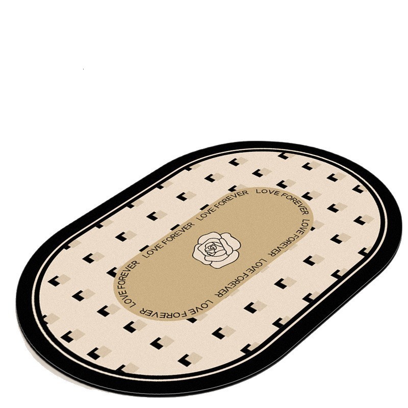 Light Luxury French Style Bathroom Mat Toilet Door Absorbent Quick-Dry Non-Slip Diatomaceous Earth Mat 250804