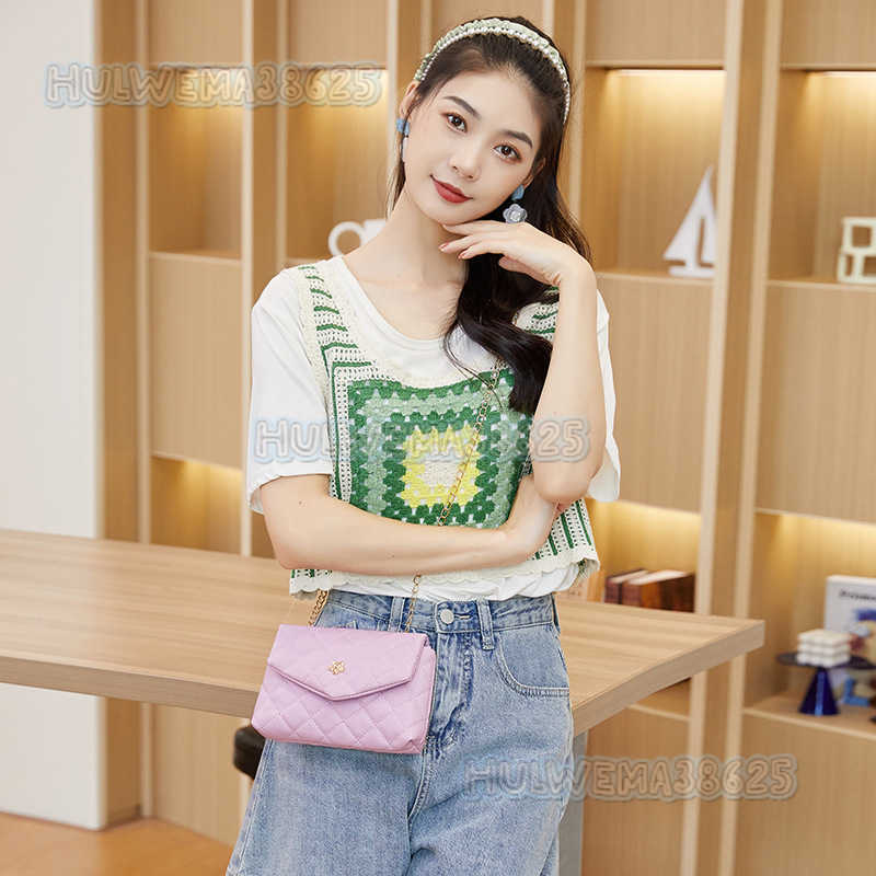 Fashion Quilted Womens Bag 2025 Summer Small Square Bag Single Shoulder Crossbody Bag Simple Flower Phone Bag Chain Bag H250804