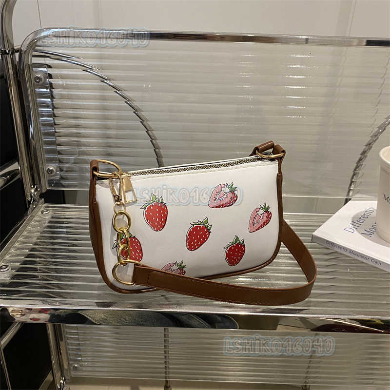 Womens Fashion Simple Trendy Strawberry Handbag 2025 New Pu Texture Underarm Crossbody Bag H250804 Z260124