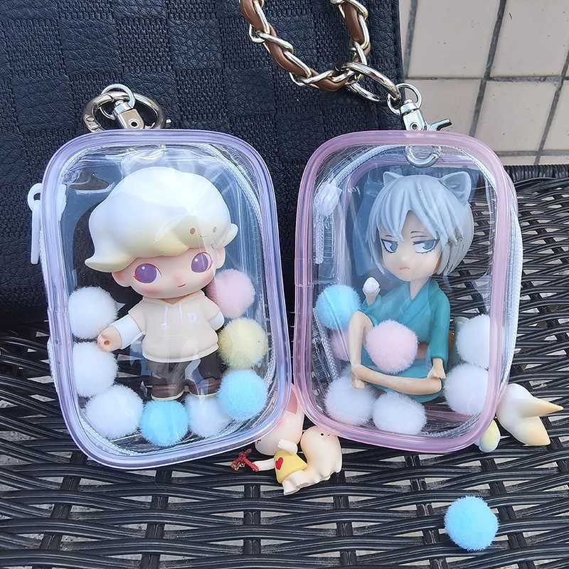 Clear Outdoor Bag Mini Transparent Storage Pouch Girl Shopping Protector Case For Small Little Nendroid Figure Plushy AC Toys G250802