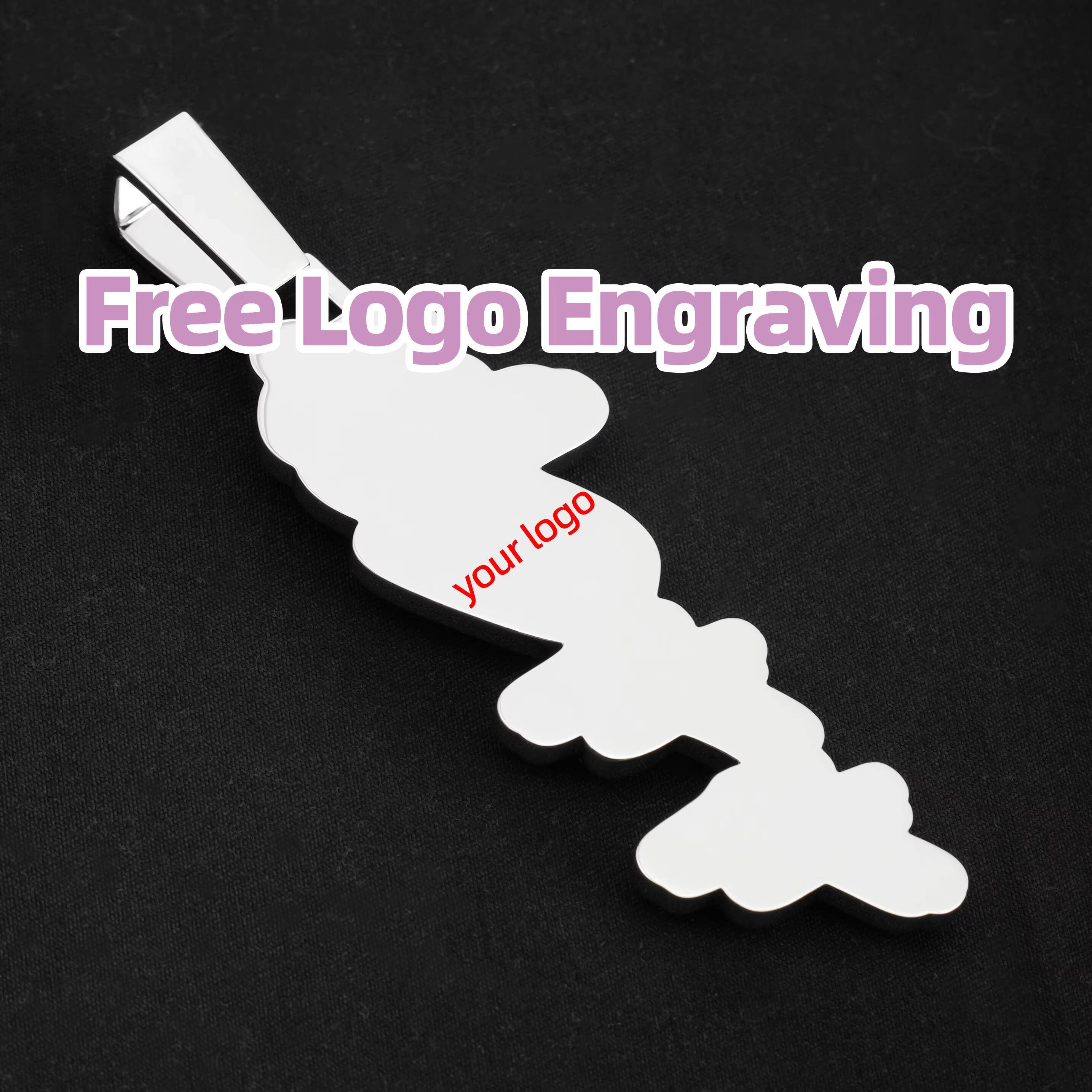 Hot Selling Mossanite Pendant Vertical Name Iced Out Charm Hip Hop 925 Silver VVS Custom Moissanite Pendant