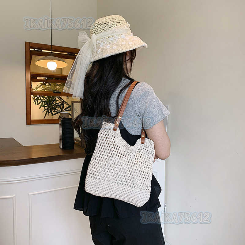 Woven Straw Bag for Women Large Capacity 2025 New Model Single Shoulder Commuter Beach Vacation Tote Bag H250804