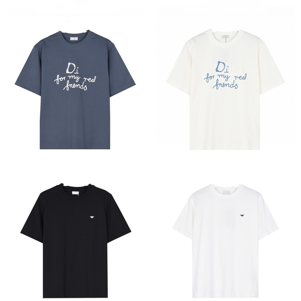 Design brand collaboration slogan embroidered short sleeves, embroidery enhances the style, neckline, sleeves and bottom hem