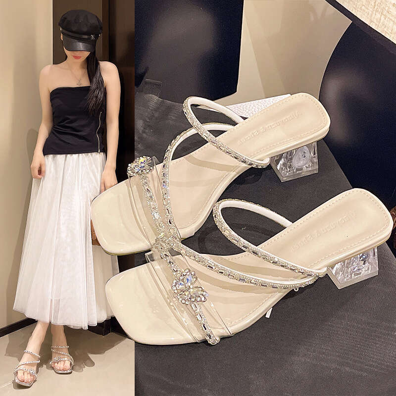 2025 Summer New High-End Stunning Rhinestone Butterfly Korean Style High Heel One-Strap designer shoes Elegant Versatile Fairy Sandals
