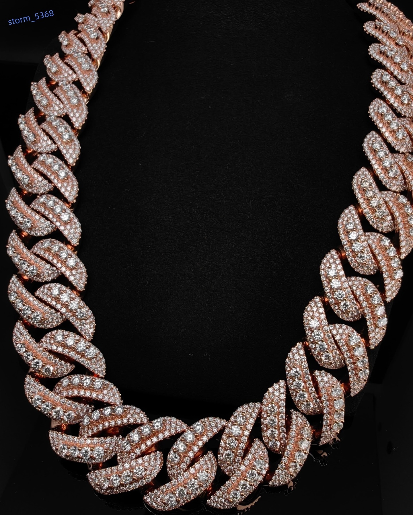 Fashion Jewelry Hip Hop Cuban Link Chain 22mm 925 Sterling Silver VVS Moissanite Thick Cuban Link Chain Rose Gold Necklace