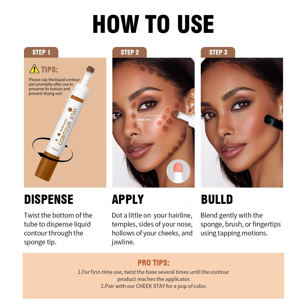 Liquid Contour STAY Long Wear Bronzer Cream Contour Makeup Long Lasting Nourishing Hydrating Face Contour 6 Colors 250730