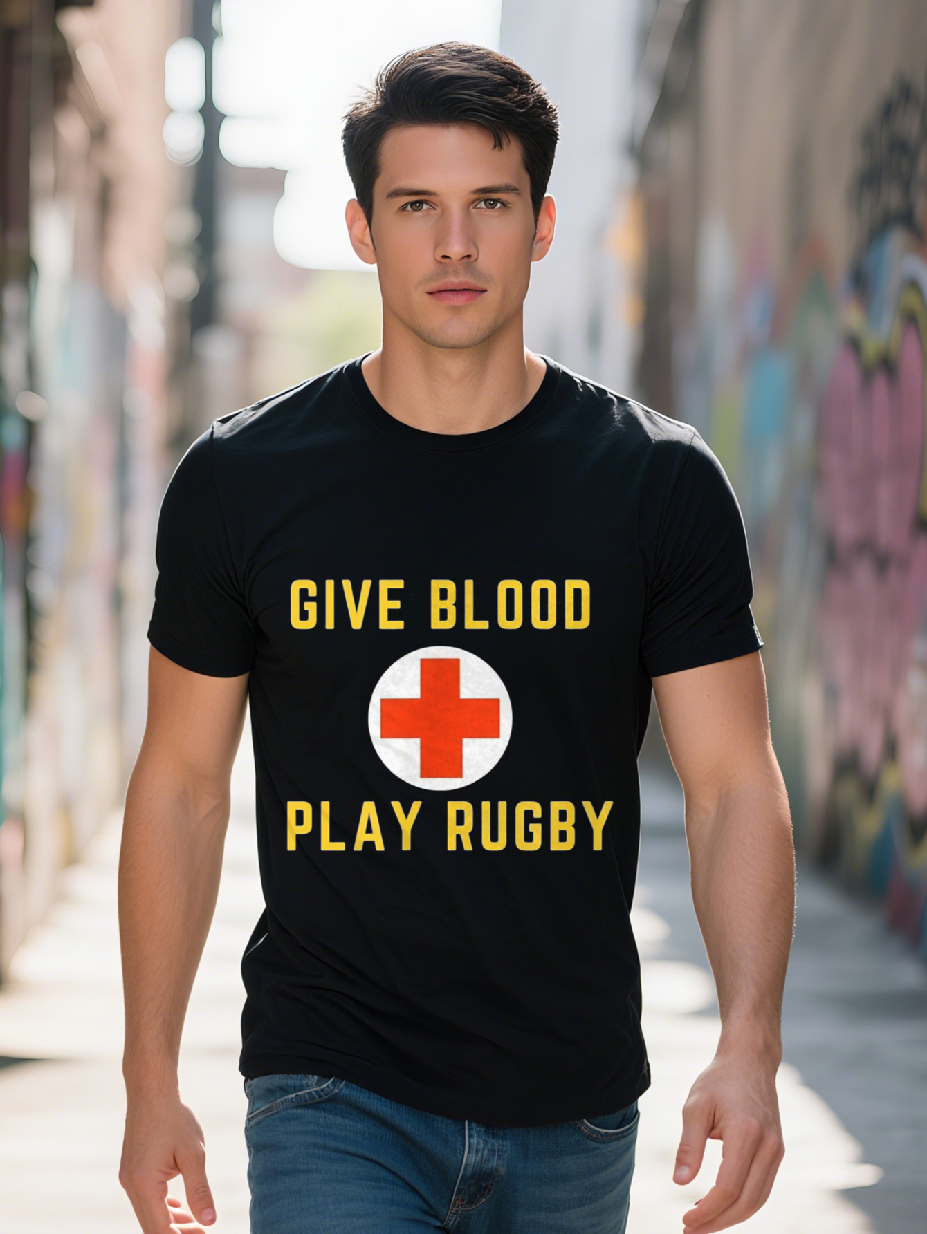 Give Blood Play Rugby Sports Health Gift T Shirt g a2b3b 08b5d