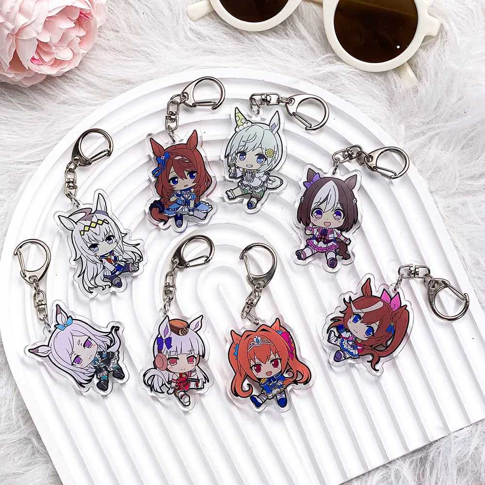 Anime Characters Pretty Derby Acrylic Car Keychain Accessories Special Week Bag Charm Cute Backpack Pendant Gifts For Friends G250802