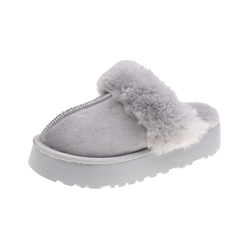 Ladies Autumn Winter New Design Plush Slippers Thick Sole Indoor House Cotton Lined Slippers Outdoor Wear Warm Trendy Casual Versatile free shipping