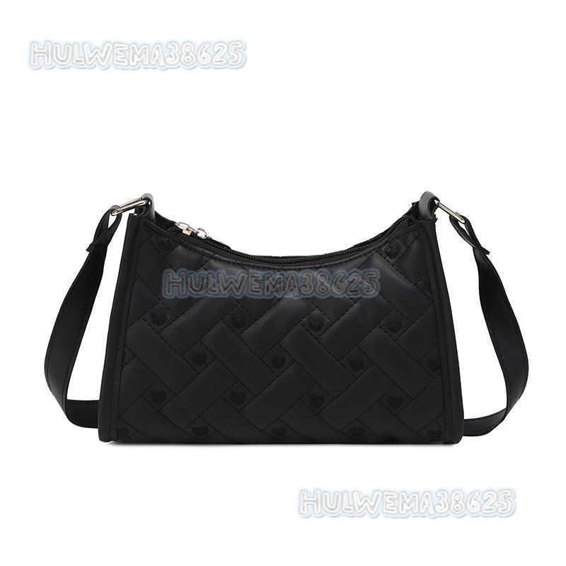 Womens Bag 2025 Spring Summer New Trendy Fashion Plaid Heart Embroidery Underarm Bag Shoulder Bag H250804