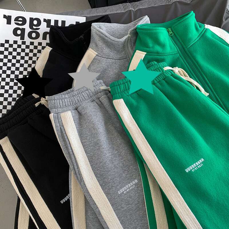 Men's Clothing Style Street Spring And Autumn Loose Trend Ins Sweater Long Sleeve Trousers Casual Student Sportswear Two Piece Suit For Men