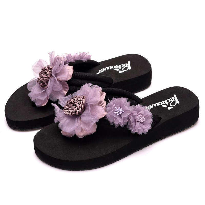 New Women's Summer Fashionable Versatile Flip-Flops Thick Sole Beach Shoes Sweet Holiday Sandals for Women