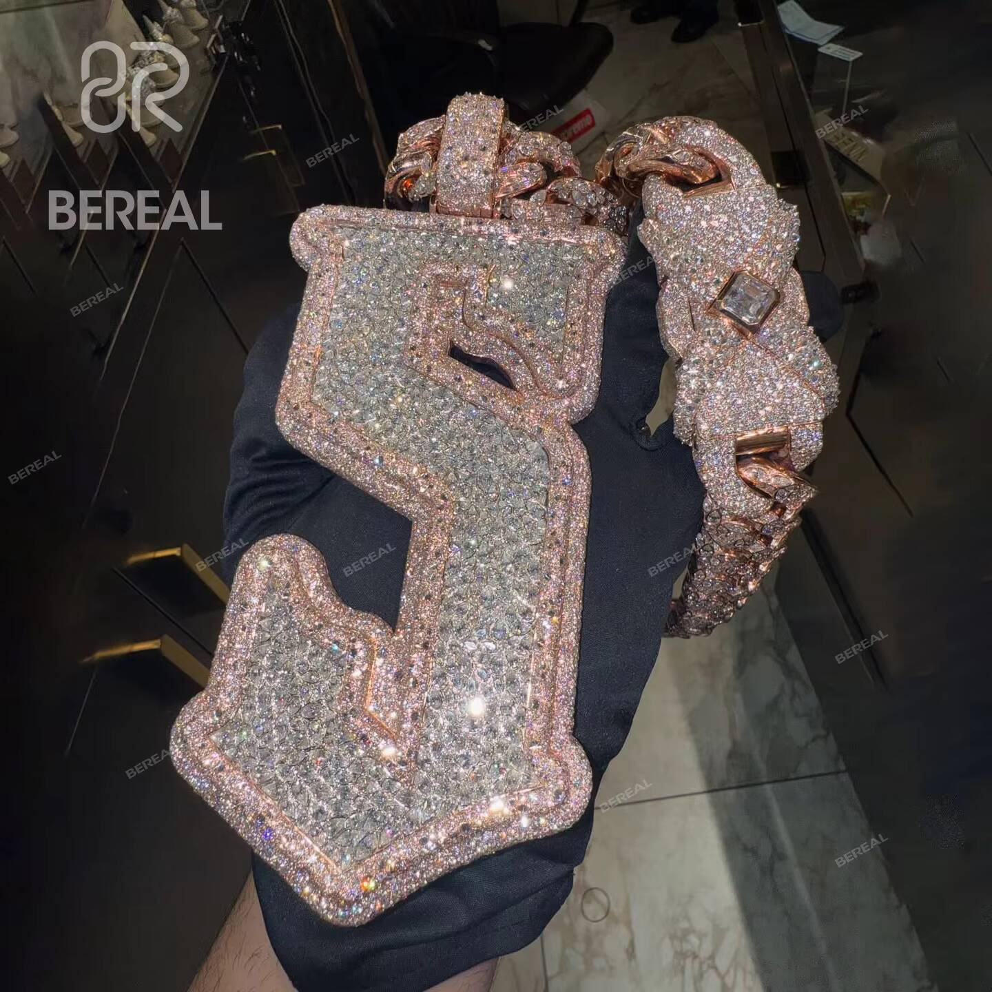 Custom Vvs Moissanite Letter Name Pendants Necklace Hip Hop Style Iced Out Diamond Initial 3D Chain Pendant Men Fine Jewelry