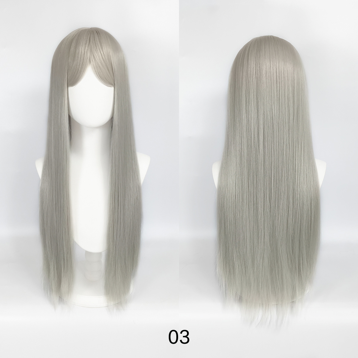 Japanese style long straight hair with air bangs face-framing wig, fashionable cosplay full headpiece