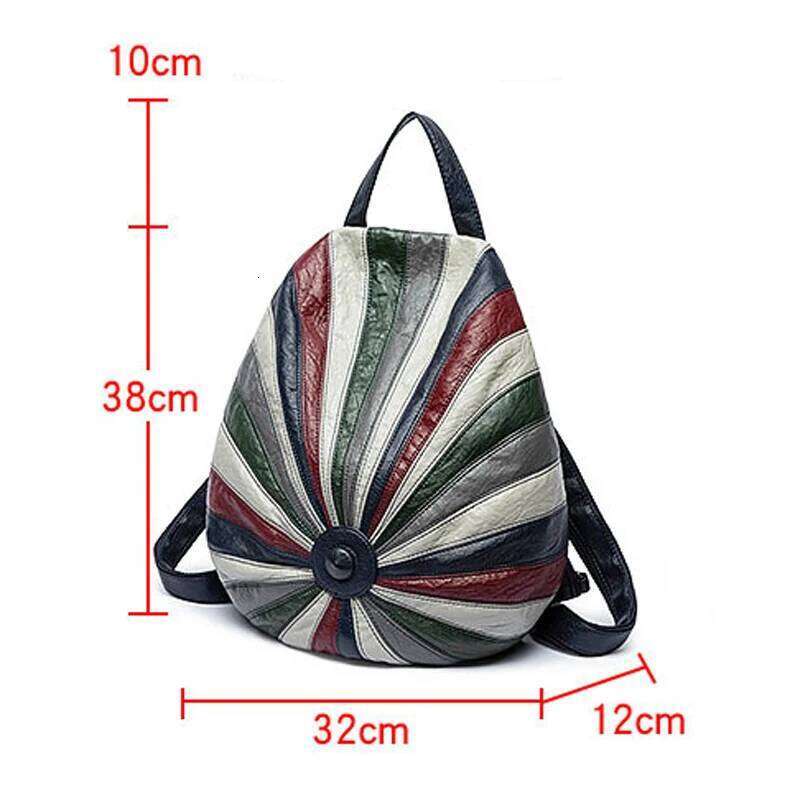 Multi color patchwork backpack fashion colorful watermelon large hat rainbow women shoulder bag
