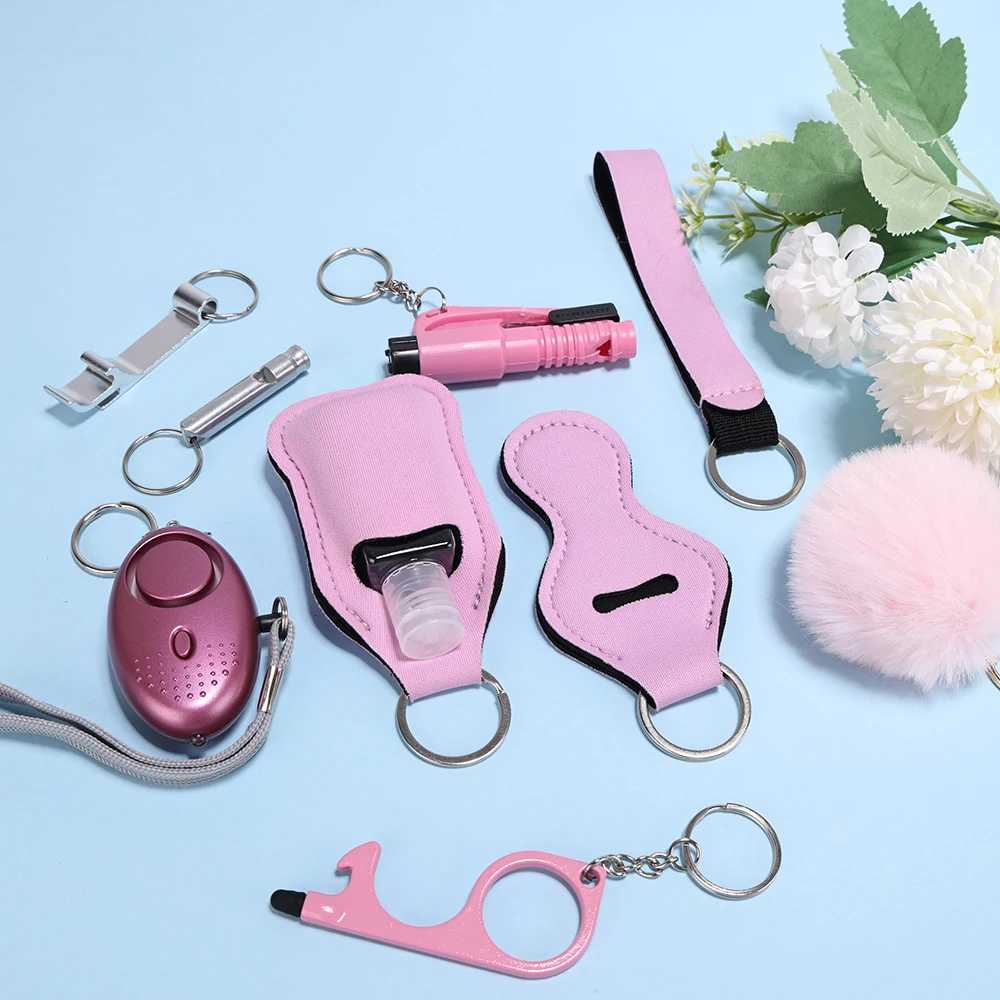 Self Defense Keychain Set for Women Safety Keychain Full Set with Personal Alarm Window Breaker Keychain Accessories G250802
