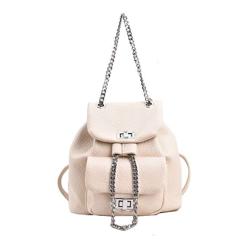 Small New Chain Women's Premium Sense Versatile School Bag Bucket Backpack For Travel