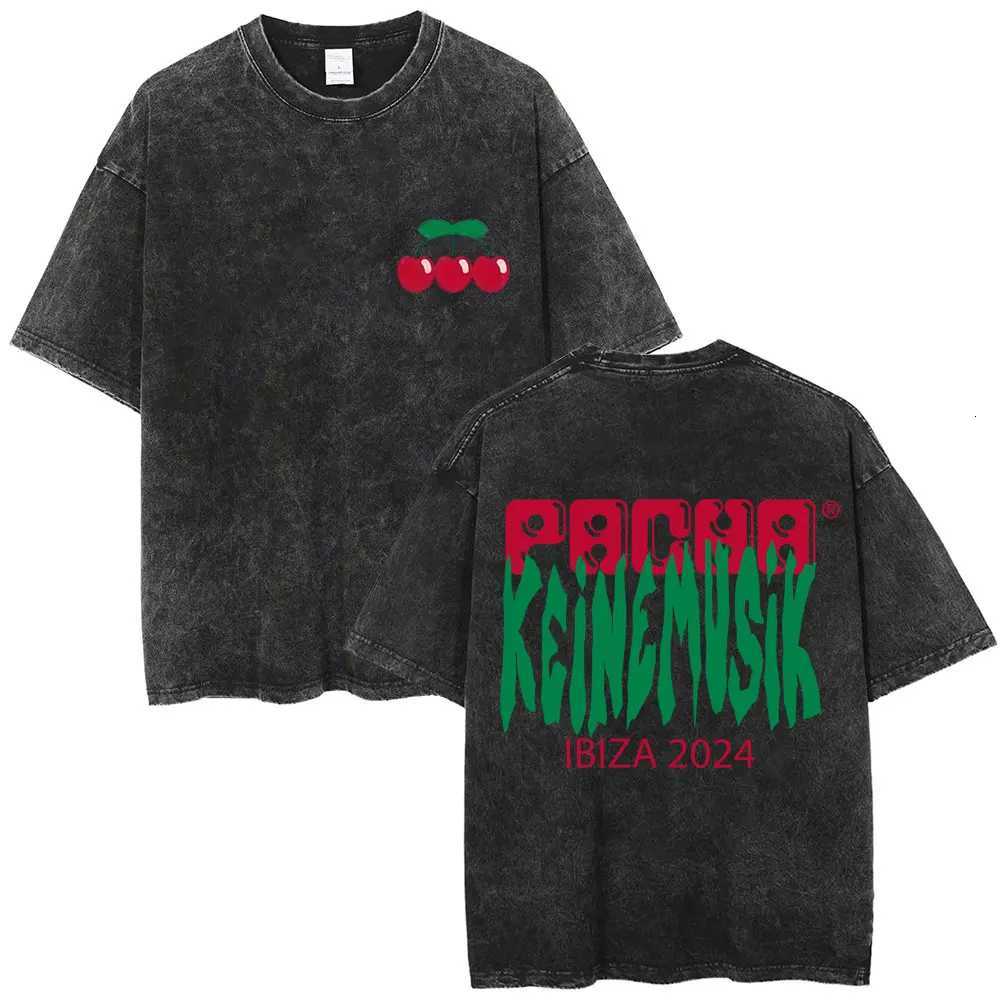 Vintage Washed Summer Keinemusik X Pacha T-Shirts Men Women Fashion Hip Hop Street T-shirts Men Casual Cotton Short Sleeve Tees W250804