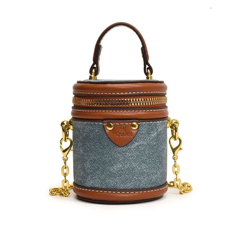 Mini Patchwork Color-Block Princess Bag for Girls, New Exquisite Cylinder Bag, Fashionable Chain Fortune Bucket Coin Purse