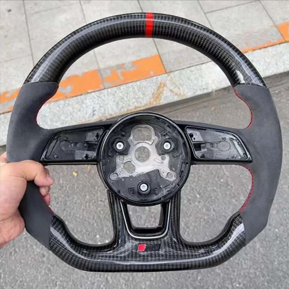For Audi A3 A4 B9 A5 B9 RS3 S3 RS4 S4 A5 S5 Alcantara Material Production Carbon Fiber Steering Wheel