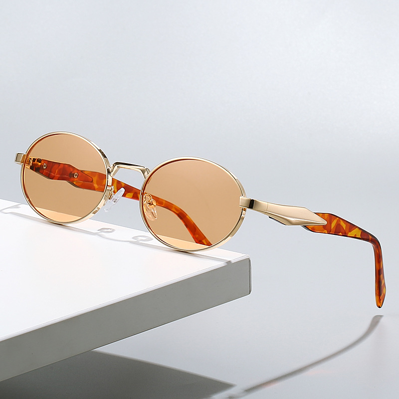 Sunglasses designer Retro Trendy for Women Men Vintage Fashion Design Oval sun glasses Y2K Unisex Metal Frame Shades