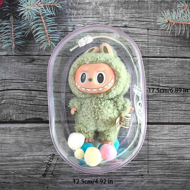 Clear Outdoor Bag Transparent Mini Kawaii Girl Plush Dolls Pouch Case For 15cm-16cm Cartoon Plushy Doll Anime Figure AC Toys GK G250802
