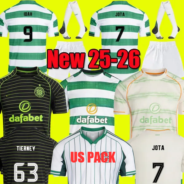 25 26 cELTICfc soccer jersey home green away black football shirt men kids sets kits Origins fans player version children