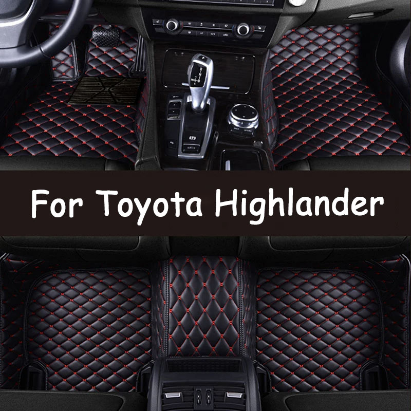 Car Floor Mats For Toyota Highlander (Hybrid/Petrol)7 Seats 2022 2023 Auto Foot Pads Auto Carpet Cover Interior Accessories