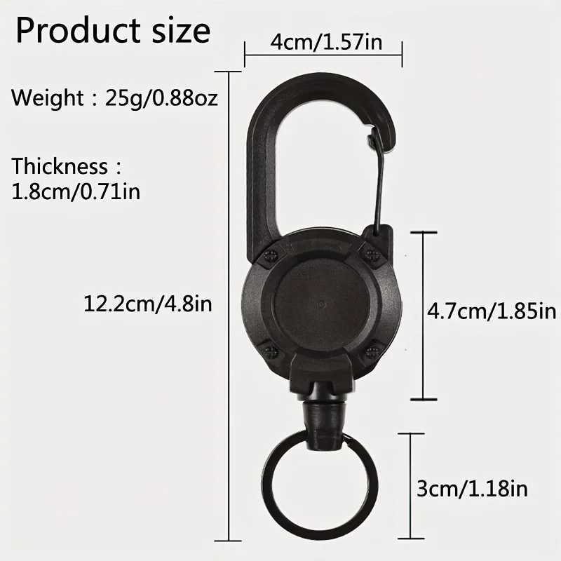 2/4/8pcs Outdoor Retractable Keychain Heavy Duty Carabiner Badge Holder Retractable ID Badge Clip Reel Key Chain for Fishing G250802