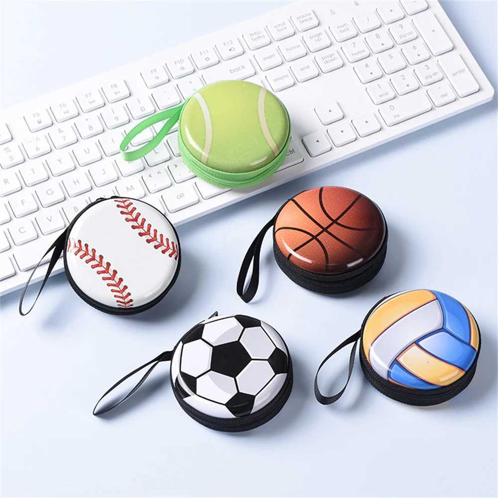 Cartoon Ball Pattern Coin Purse Kid Boys Girls Headphone Storage Case Key Box Small Gift Fashion Change Purses Mini Wallets G250802