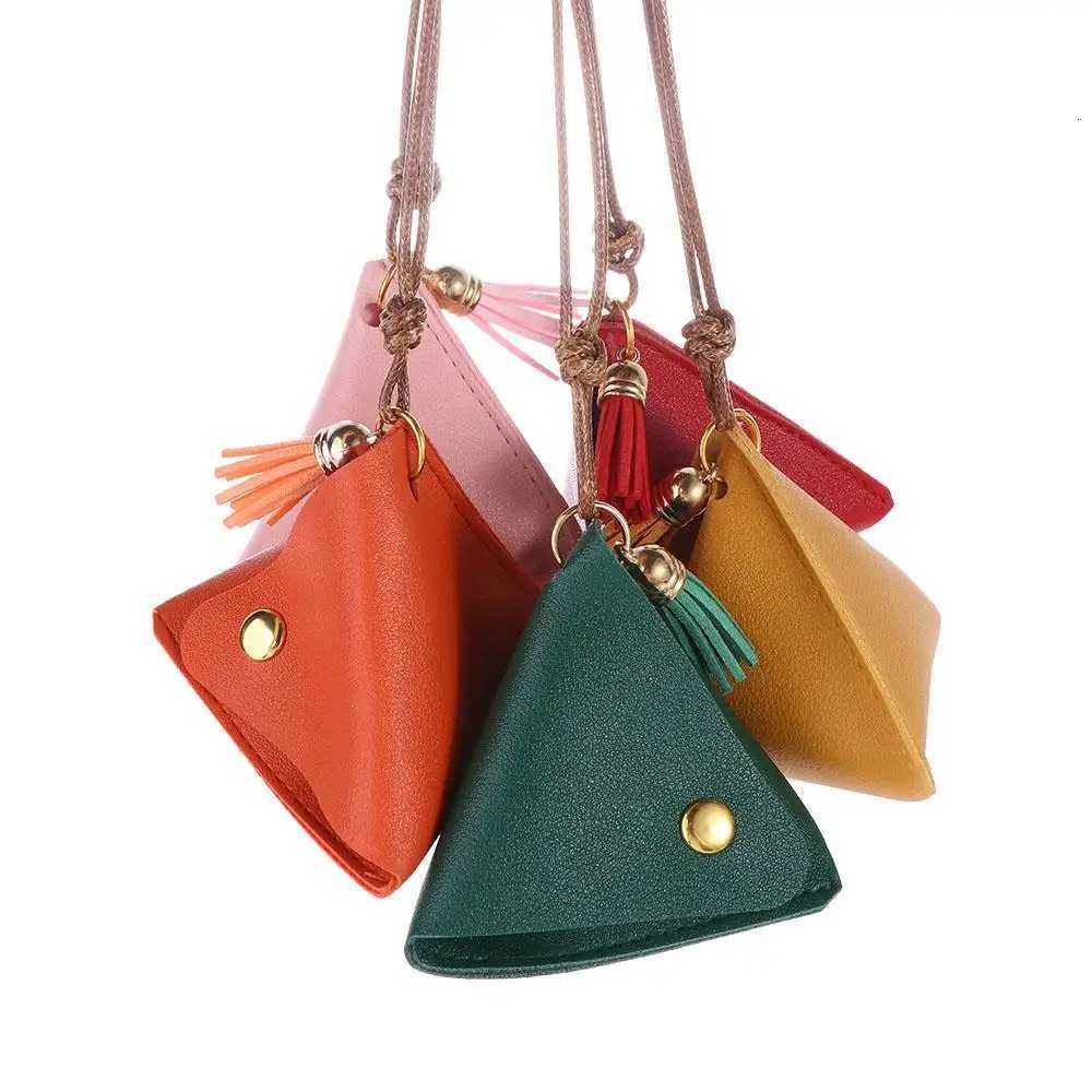 Triangle Coin Purse Portable Dragon Boat Festival Zongzi Change Wallet Access Card Leather Bag G250802