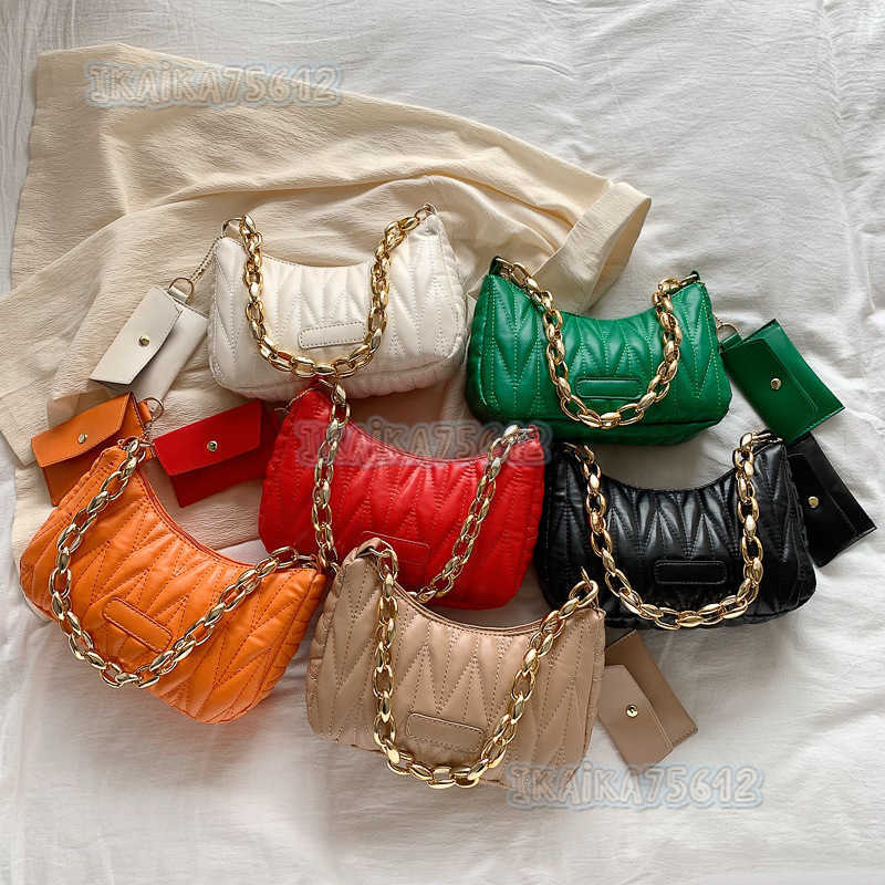 2025 New Trendy Fashion High-end Quilted Embroidery Single-shoulder Dumpling Bag Chain Underarm Bag Bag Womens Bag H250804