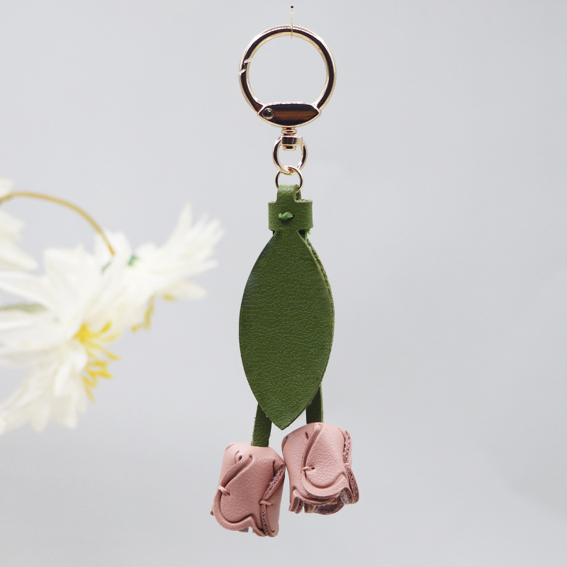 Keychains K43F Genuine Leather Floral Pendant Accessory For Fashion Accessories