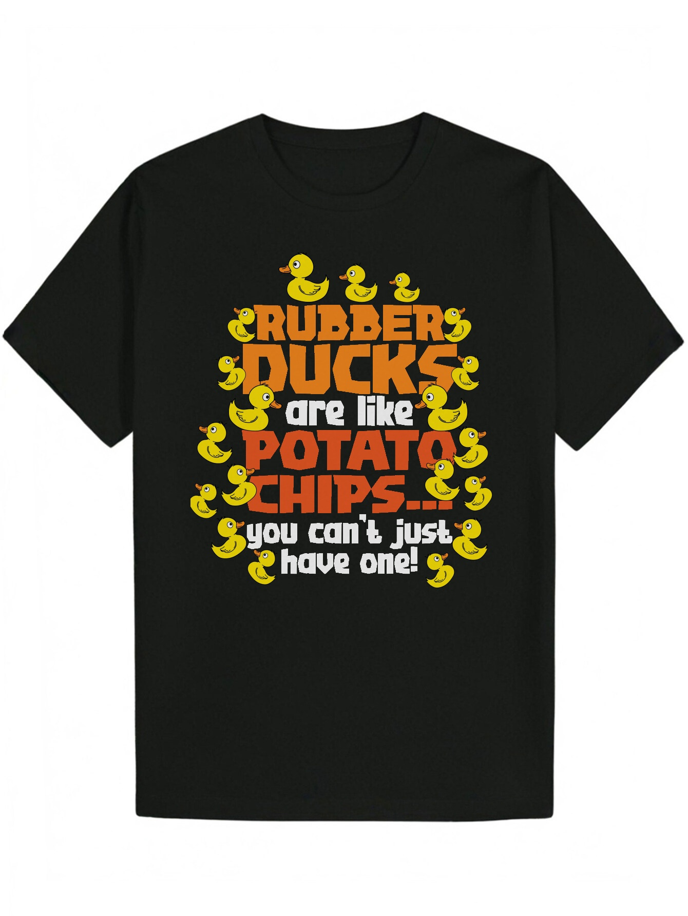 Men's with Rubber Duck Pattern, Polyester Round Neck Animal Print T-Shirt, Lightweight and Breathable, Suitable for Casual Wear, Summer T-Shirt P