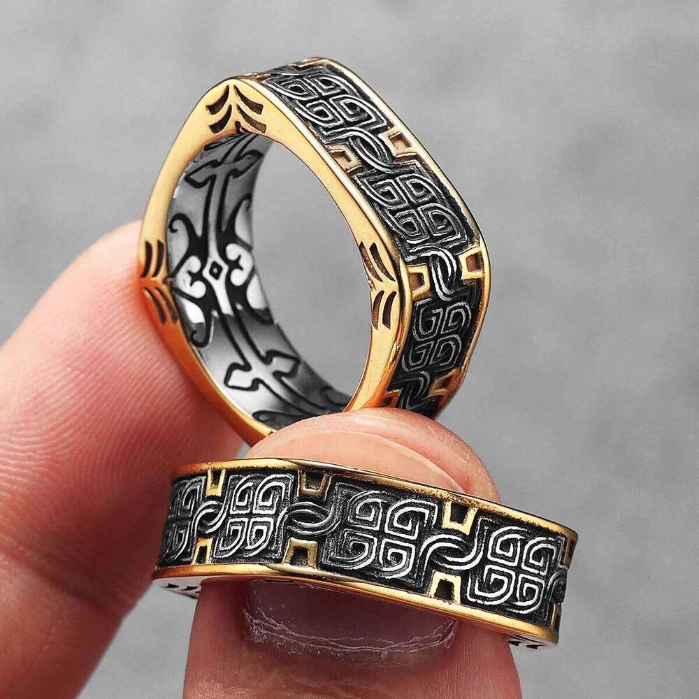 Retro Classical Patterns Stainless Steel Men Rings Punk New For Male Women Fashion Jewelry Creativity Gift Wholesale Dropshiping