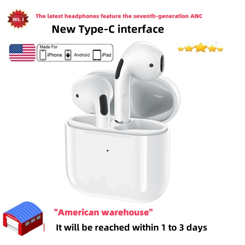 Bluetooth Headphones New Pods 7 With ANC earbuds USB-C Pro 5 Active noise reduction wireless Earphones Spatial Audio pods 7rd Headset
