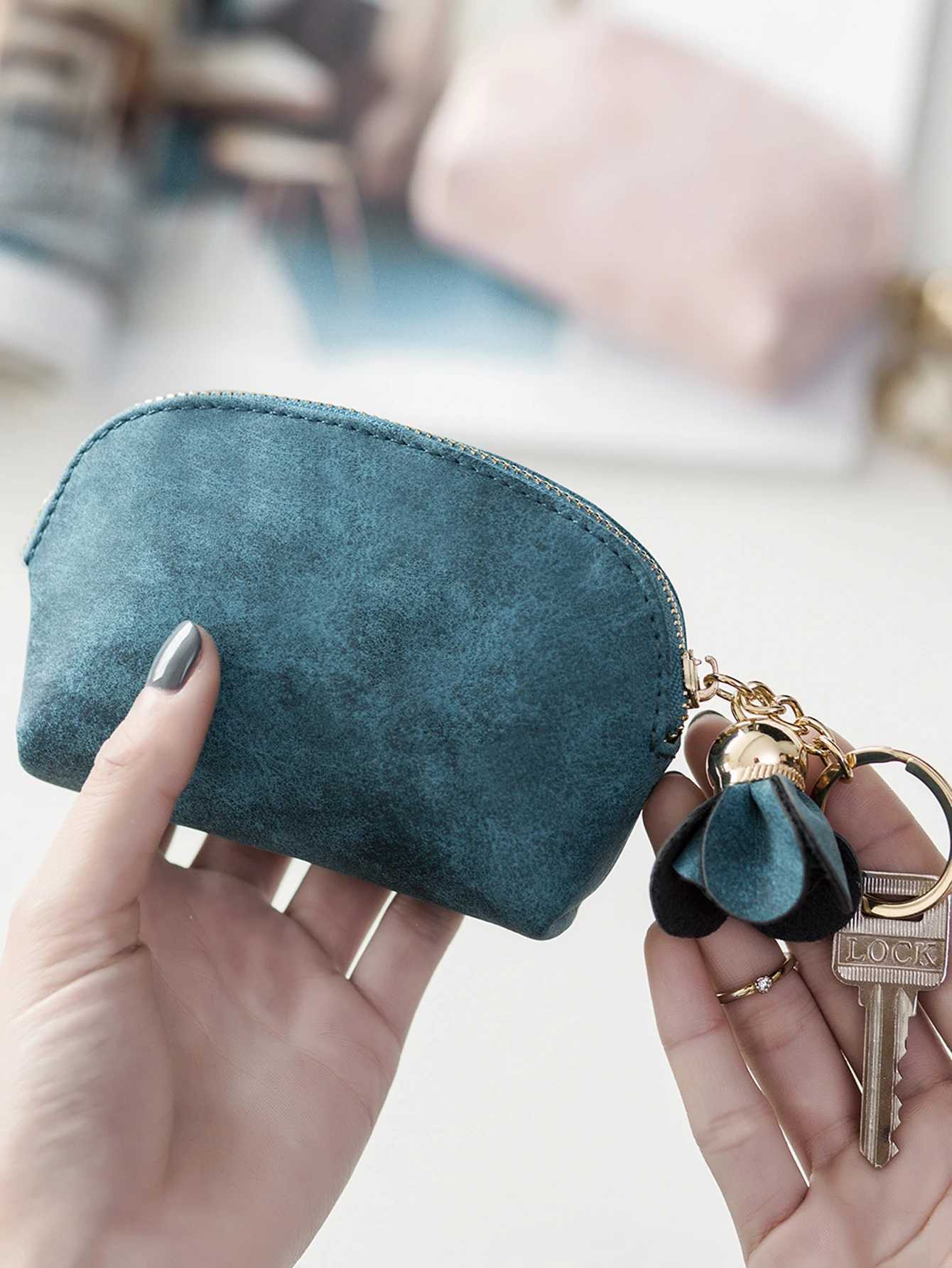 Minimalist Fashionable Womens Short Card Bag Cute Mini PU Leather Zero Wallet Compact Portable Multifunctional Key Storage Bag G250802
