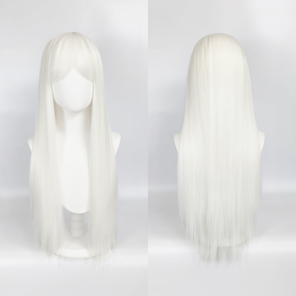 Japanese style long straight hair with air bangs face-framing wig, fashionable cosplay full headpiece