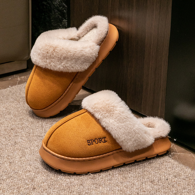 2025 Women's thick - soled cotton slippers for outdoor and indoor use in winter non - slip warm suitable for in spring and autumn also post - par