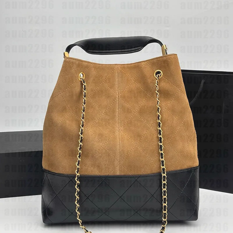 Designer Bag Genuine Leather Suede Fashion Shoulder Bags Plaid Shopping Wallet With Chain Belt Women Luxury Handbag Vintage Hobo Patchwork Large Capacity Totes Bag