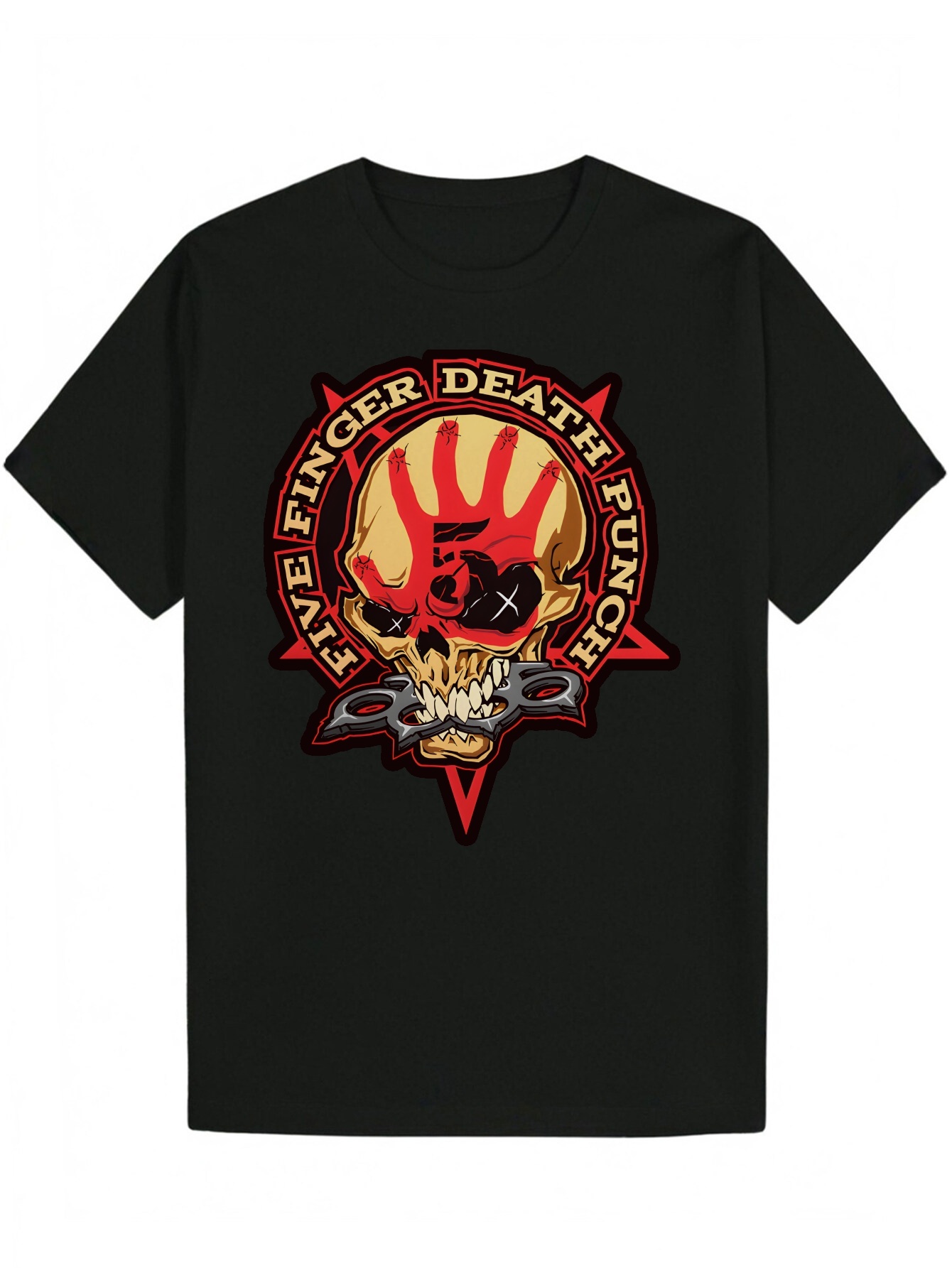 Men's Summer Crew Neck - Eye-catching Pattern Print, Skull and Flame Design, Black Polyester T-Shirt, Suitable for Casual Wear, Everyday T-Shirt 