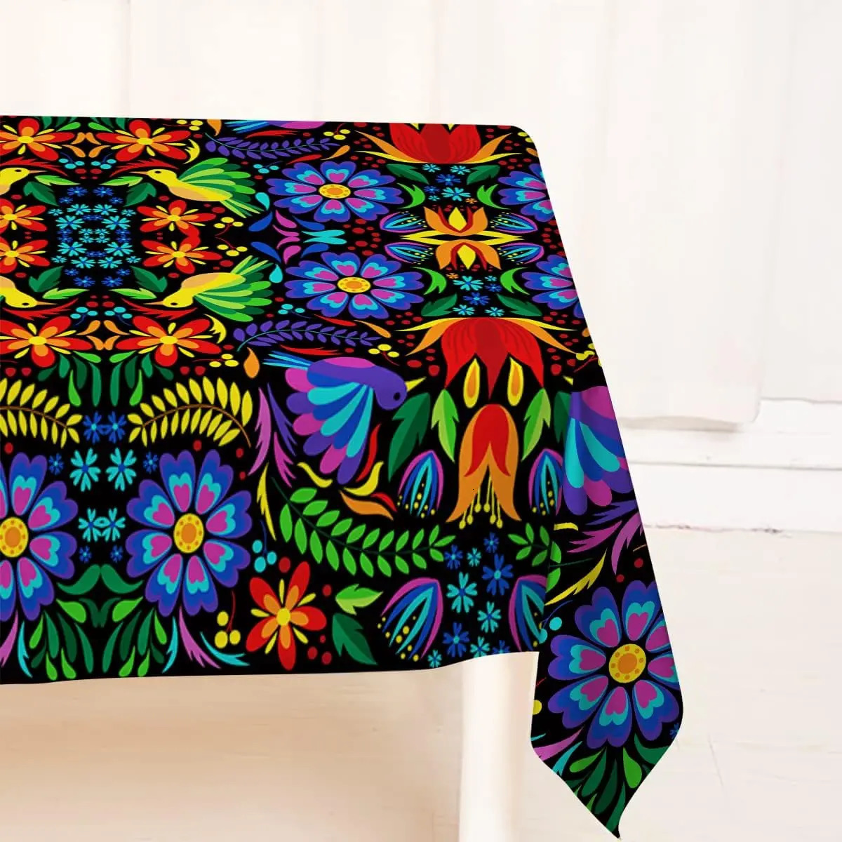 Mexican Dia De Los Muertos Floral Tablecloths Mexico Lets Fiesta Party Decor Day of The Dead Table Cover for Dining Table Decor 250804