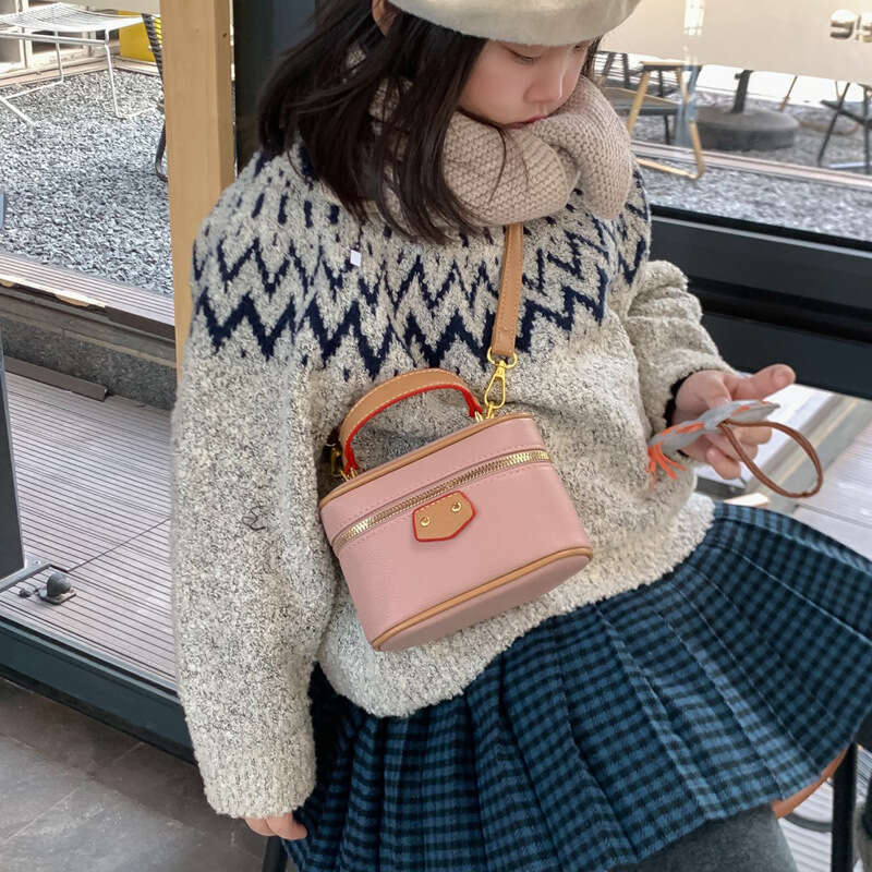 Children's Bucket for Girls, Crossbody Commuter Box Bag, High-End Niche Design, Women's Makeup Handbag, Trendy Small Bag