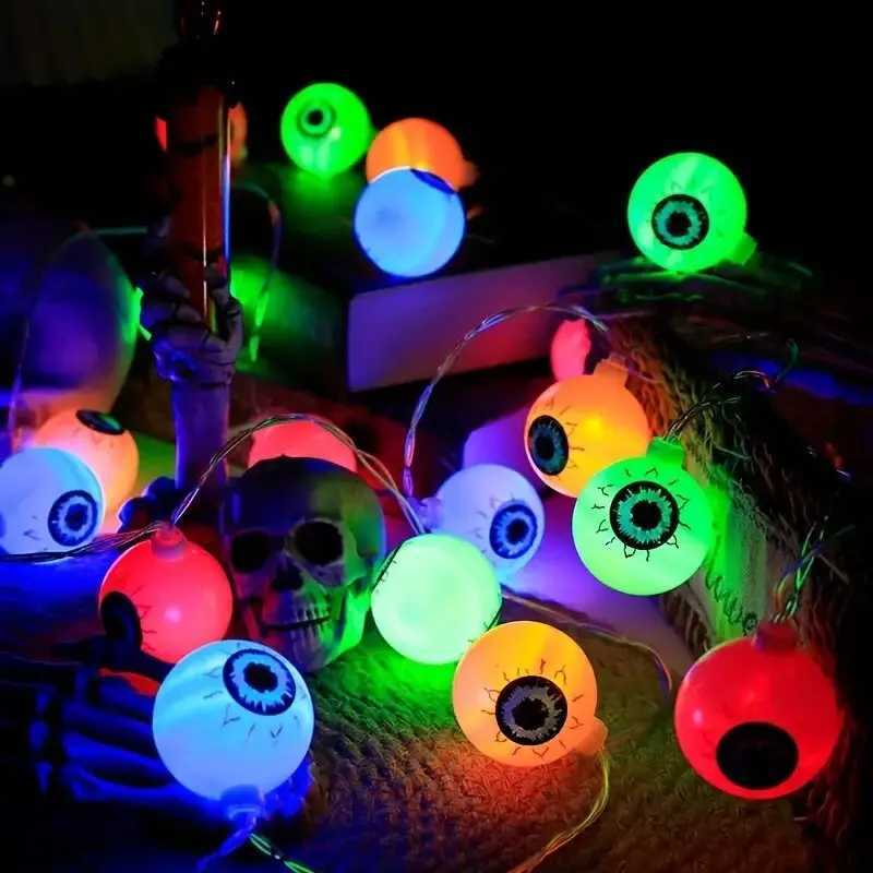 1PC Halloween Eyeball LED Lights Battery Powered Decoration String Lights Haunted House Bar Holiday Party Spooky Lighting XJ250804