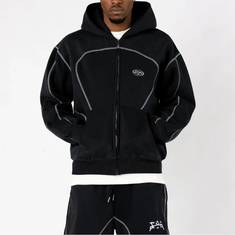 Fashionable Street Striped Cardigan Hooded Sweatshirt Loose And Versatile Winter Hoodie Pullover Pants Two-piece Set Y2k 250805