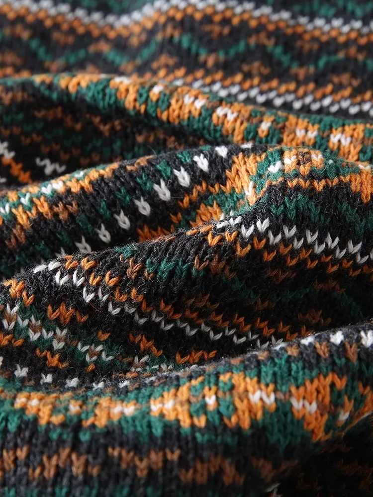 Nordic Cattle Wool Jacquard Weaving Autumn and Winter Mens Retro Fer Style Green Fruit Collar Knitted Cardigan JacketsXJ250805