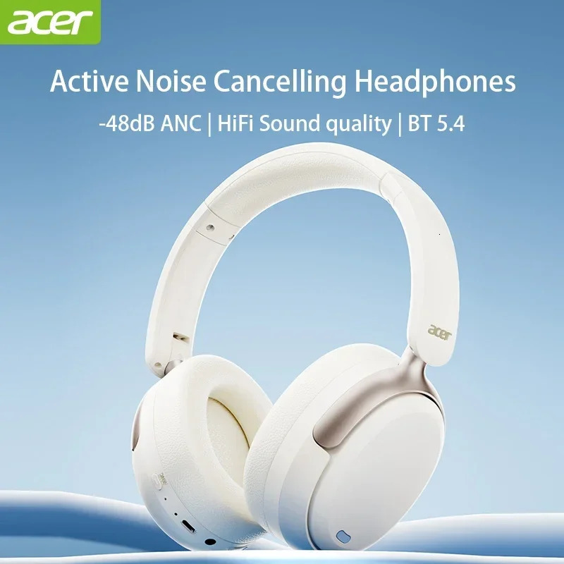 Acer ANC FIHI Headphone Bluetooth 54 48dB Noise Canceling HiRes Spatial Audio Earphone with LDAC Over Ear Headset Wireless 250729