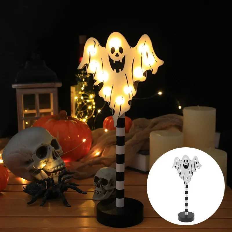 LED Halloween Night Light Waterproof Battery Powered Pumpkin Ghost Ambiance Light Outdoor Garden Bedroom Festival Party Decoration Prop XJ250804