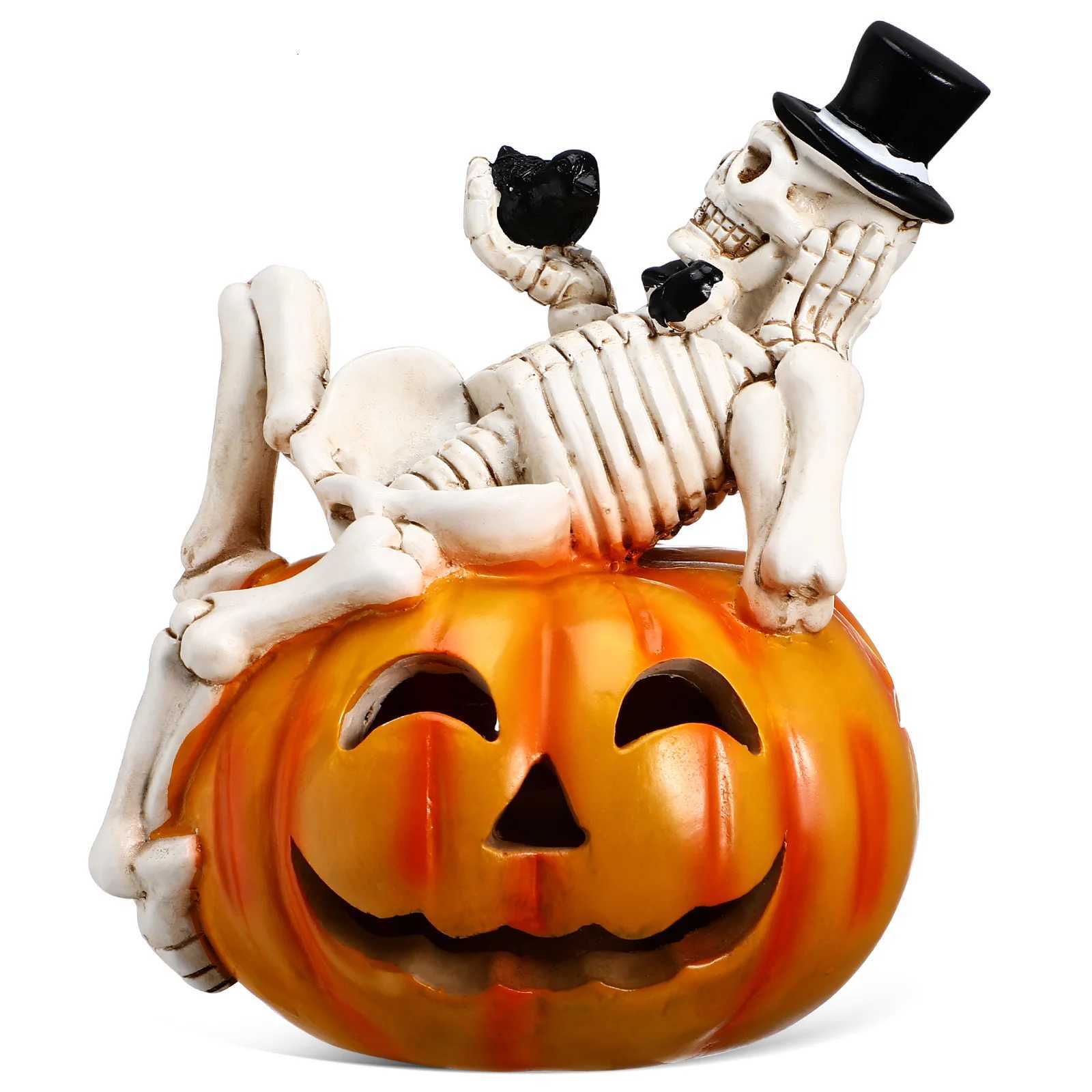 Pumpkin Lantern Decoration Halloween Light Decorations Lights Table Figurines Mini XJ250804